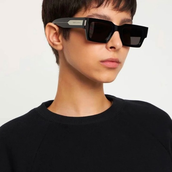 NEW SL572 001 SAINT LAURENT UNISEX BLACK SQUARE SUNGLASSES SAINT LAURENT SL 572 - Picture 7 of 15